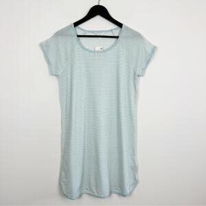 Charter Club 100% Cotton Short Sleeve Sleepshirt Blue Microstripe Size Small